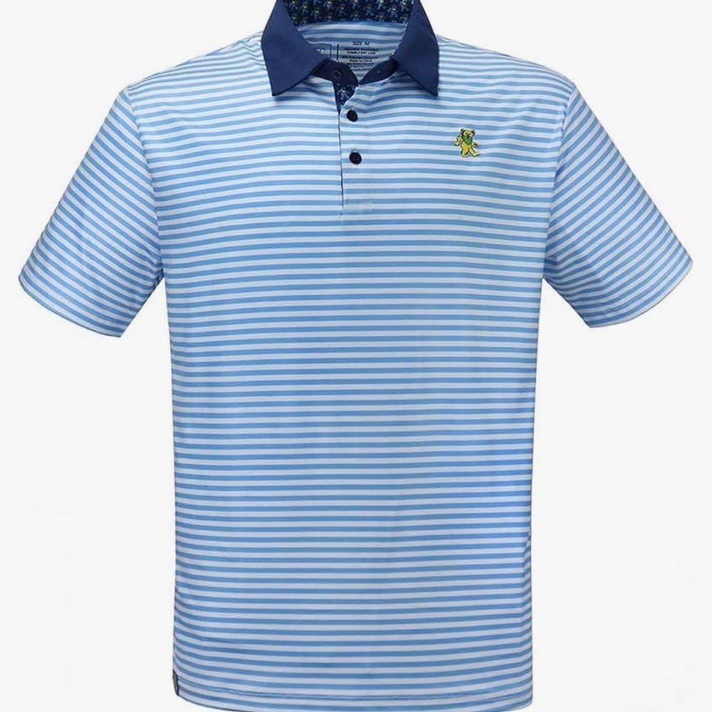 Section 119 Striped Polo Shirt Men’s S Blue Grateful Dead Golf Casual